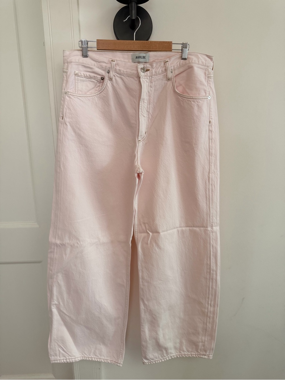 Agolde Pale Pink Straight Leg Jeans